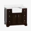 Transitional Farmhouse Vanity with Raised Panel Doors for Traditional Master Bathroom Remodel