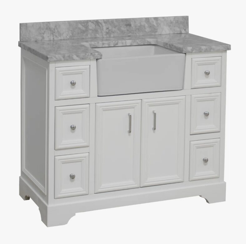3 Transitional White Farmhouse Vanity for Cottage, Coastal & Classic Bathroom Remodel