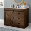 3 Rustic Farmhouse Brown Vanity for Country, Industrial & Transitional Bathroom Remodel