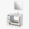 3 Clean White Contemporary Vanity Cabinet Set for Coastal, Farmhouse & Neutral Bath Remodel