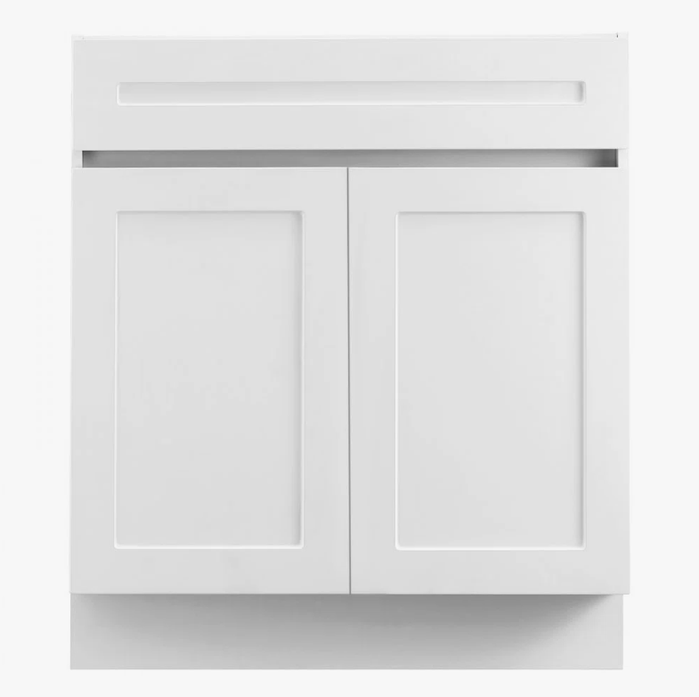 3 Freestanding Shaker Style Vanity Base Cabinet, Solid Wood Construction for Bathroom Sink