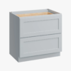 3 Modern Light Gray Double Drawer Shaker Base Cabinet for Kitchen Remodel & Custom Countertops