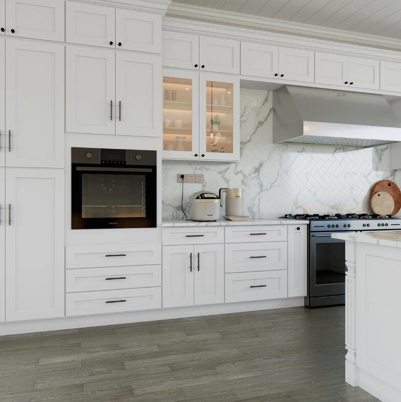 3 Modern Light Gray Shaker Base Cabinet for Custom Countertop Kitchen & Bath Remodel
