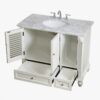 Transitional White Bathroom Vanity with Nickel Knobs & Undermount Sink