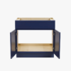 Modern Navy Shaker Vanity Base Cabinet for Custom Countertop Bathroom Remodel Projects