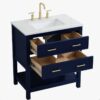 3 Navy Modern Single Sink Bathroom Vanity Cabinet