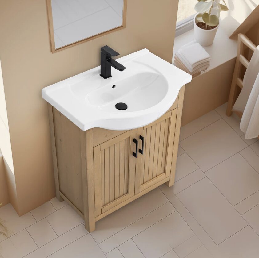 3 Farmhouse Beadboard Single Sink Bathroom Vanity Cabinet