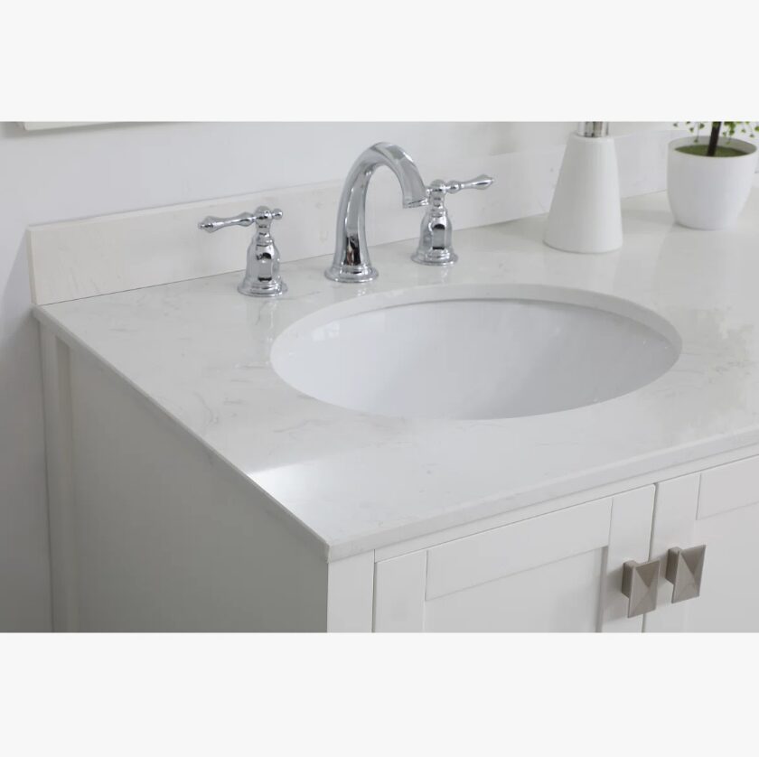 4 Modern Single Sink White Shaker Bathroom Vanity Cabinet