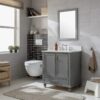 Transitional Single Sink Grey Shaker Bathroom Vanity Cabinet