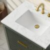 Farmhouse Dark Olive Fluted Vanity for Small Bathroom