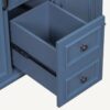 4 Farmhouse Blue Freestanding Vanity Base with Raised Panel Doors & Decorative Legs