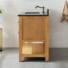 Rustic Pine Freestanding Single Sink Vanity with Open Storage Shelf