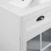 4 Traditional White Double Vanity with Integrated White Solid Surface Countertop