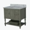 Gray Traditional Bathroom Vanity Cabinet for Guest & Master Bathrooms