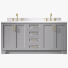 4 Spacious Light Gray All-in-One Double Sink Shaker Bathroom Vanity