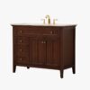 4 42" Classic Espresso Wood Bathroom Vanity with Natural Stone Countertop