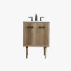 24 Inch Natural Oak Mid-Century Single Sink Bathroom Vanity with White Quartz Top