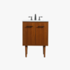 24" Narrow Mid Century Modern Wood Vanity for Powder Room & Guest Bath