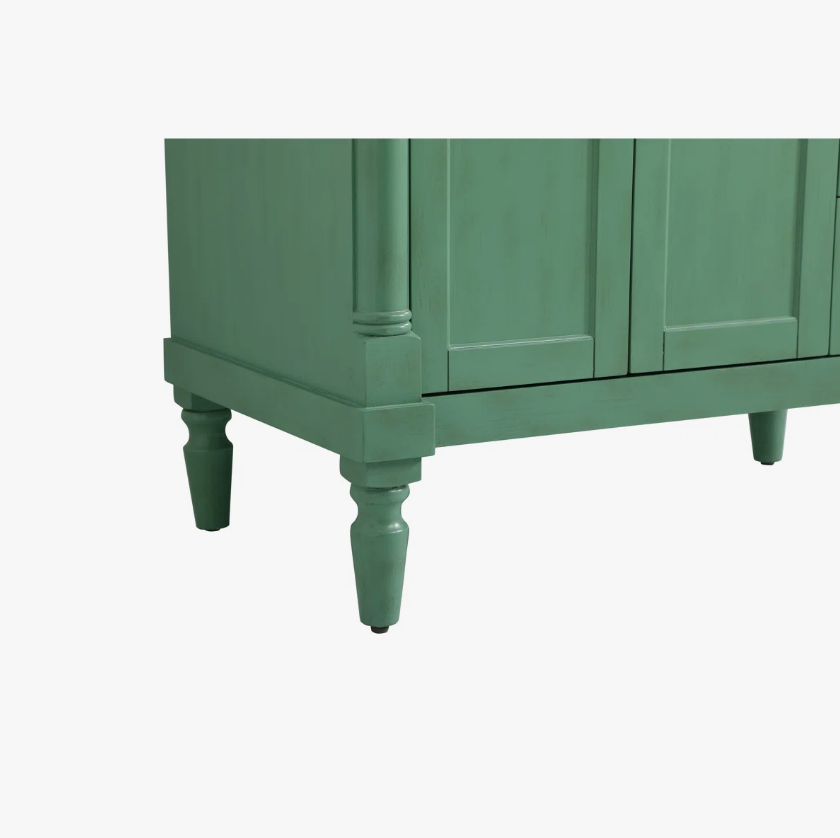 4 36 Inch Sage Green Traditional Single Sink Bathroom Vanity with White Quartz Top