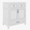 4 30 Inch White Shaker Freestanding Bathroom Vanity with Integrated Ceramic Sink & Large Storage Drawer