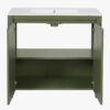 36" Olive Green Farmhouse Bathroom Vanity with White Undermount Sink