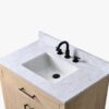 4 36 Inch Light Oak Single Sink Bathroom Vanity White Marble Countertop Soft Close Doors