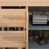 4 36 Inch Light Oak Single Sink Bathroom Vanity Integrated Solid Surface Top Soft Close Drawers & Doors
