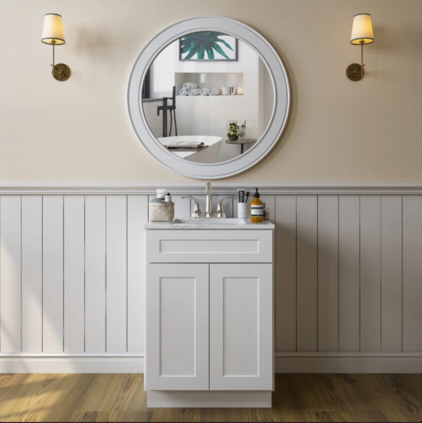 27 Inch HDF Plywood Shaker Bathroom Sink Base Cabinet for Bathroom Remodel