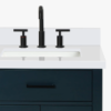 4 36 Inch Navy Blue Shaker Single Sink Bathroom Vanity White Quartz Top Soft Close Drawers Matte Black Hardware