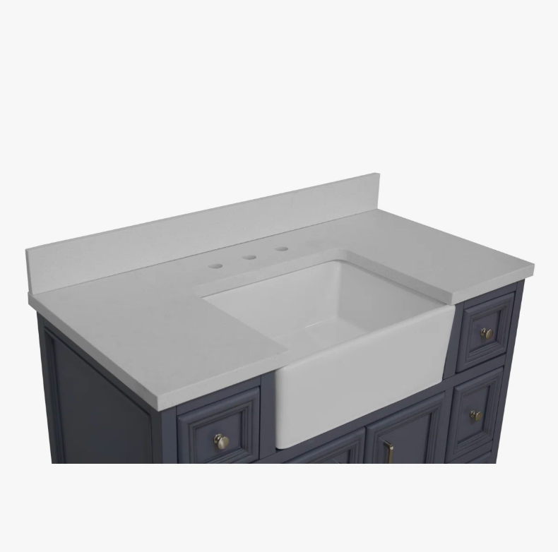 4 Transitional Farmhouse Blue Vanity Cabinet for Cottage & Traditional Master Bathroom Remodel