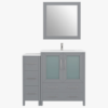 4 Freestanding Gray Vanity Combo with 5 Soft Close Drawers & Brushed Nickel Pull Handles