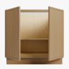 4 Freestanding Wood Grain Slab Kitchen Base Cabinet, Moisture Resistant Plywood Storage Cabinet