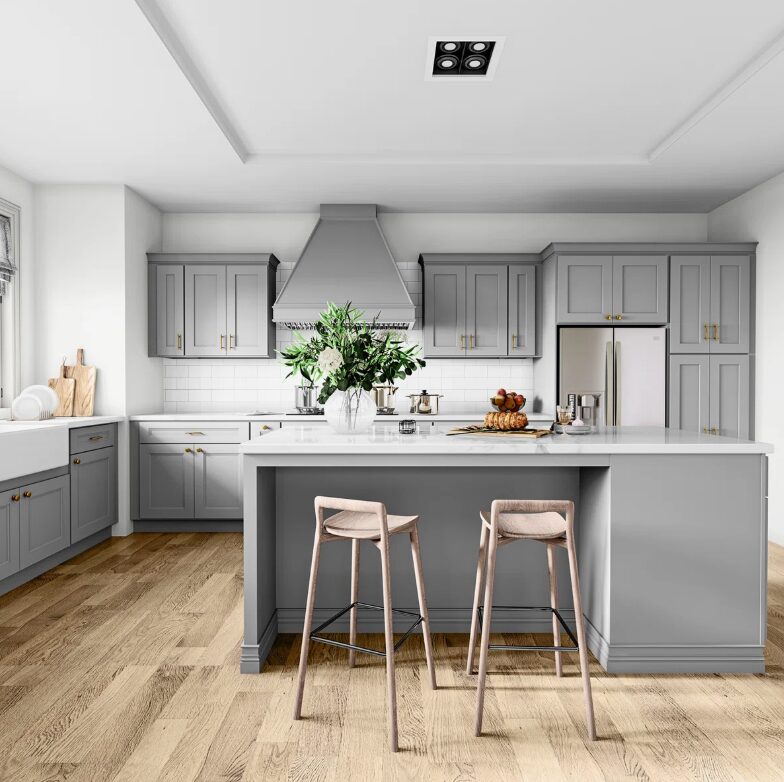 Modern Soft Gray Shaker Wall Cabinet for Full Kitchen Cabinet Remodel & Matching Sets