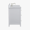 60 Inch White Farmhouse Apron Front Single Sink Bathroom Vanity, White Quartz Countertop & Brushed Nickel Hardware