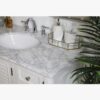 Transitional White Bathroom Vanity with Nickel Knobs & Undermount Sink