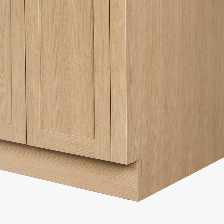 72 Inch Natural Oak Shaker Double Undermount Sink Bathroom Vanity, White Quartz Countertop & Matte Black Hardware
