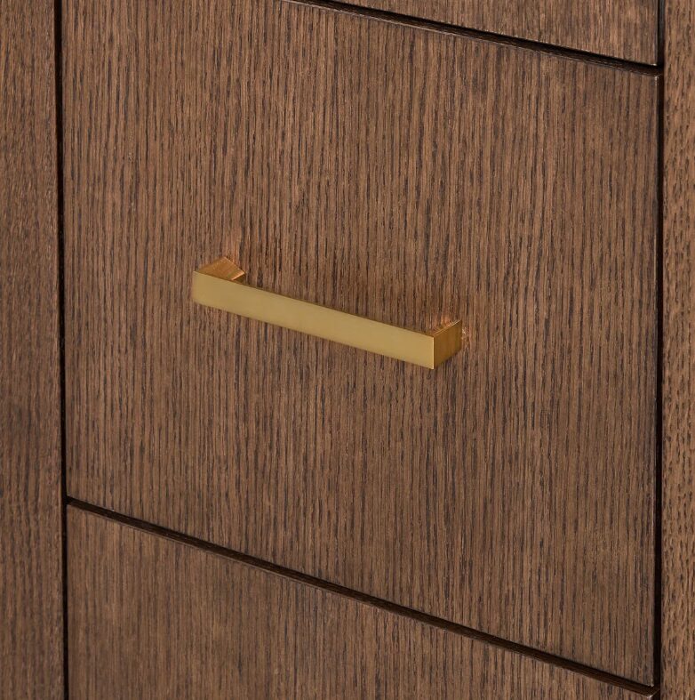 4 72 Inch Walnut Oak Shaker Double Undermount Sink Bathroom Vanity, White Quartz Countertop & Brushed Gold Hardware