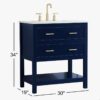 4 Navy Modern Single Sink Bathroom Vanity Cabinet
