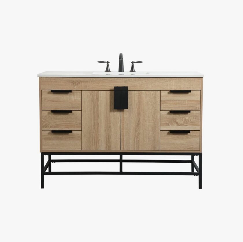 4 Modern Farmhouse Single Sink Wood Bathroom Vanity Cabinet