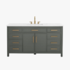 60" Muted Green Wood Single Vanity for Contemporary & Farmhouse Master Bath Remodel