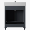 5 2 Door Modern Dark Bathroom Sink Vanity with White Countertop