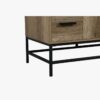 48 Inch Rustic Oak Freestanding Bathroom Vanity with Matte Black Metal Frame