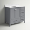 5 Transitional Single Sink Gray Shaker Bathroom Vanity Cabinet