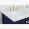 Navy Shaker Bathroom Vanity with 5 Storage Drawers & Double Doors