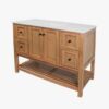 5 Open Air Oak Bathroom Vanity with 4 Drawers & Double Shaker Doors