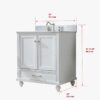 Transitional Single Sink White Shaker Bathroom Vanity Cabinet