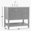 5 Farmhouse Black Shaker Single Sink Vanity Cabinet with Bottom Storage Shelf