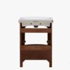 24 Inch Walnut Curved Freestanding Bathroom Vanity with Ceramic Sink & Silver Knobs