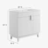 Minimalist White Single Sink Vanity Cabinet with 2 Doors & Dual Top Storage Drawers