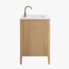 5 Coastal Fluted Oak Bathroom Vanity with Marble Top